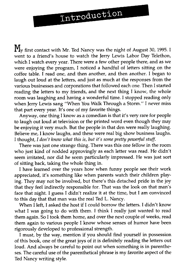 Introduction By Jerry Seinfeld